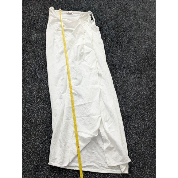 Jluxlabel Women's Noelia Linen Slit Maxi Skirt High Waist Side Zip White Size S - Picture 8 of 12